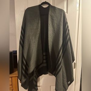 Black and gray poncho